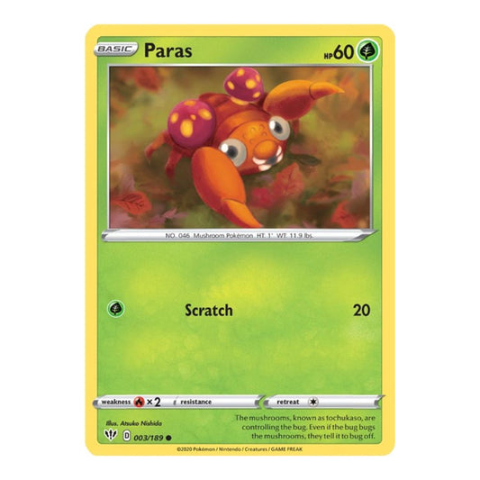 SWSH03: Darkness Ablaze (SWSH03) - Paras (#003/189) (Near Mint)