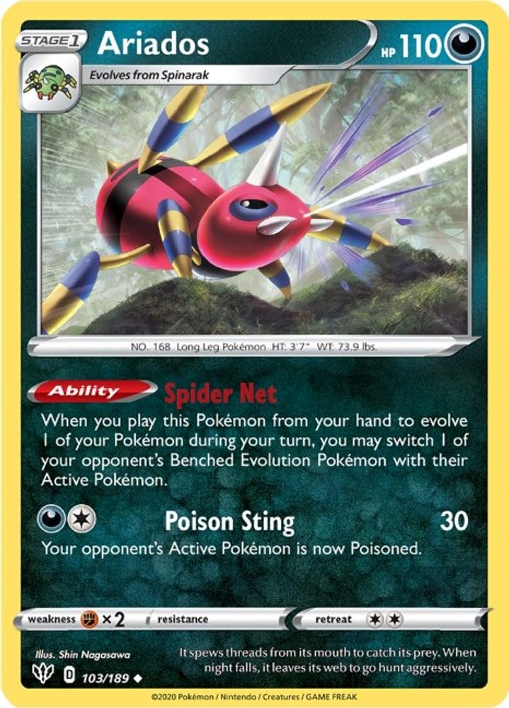 SWSH03: Darkness Ablaze (SWSH03) - Ariados (#103/189, Uncommon) ()