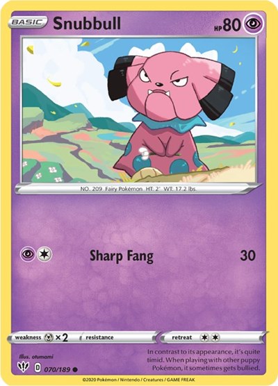 SWSH03: Darkness Ablaze (SWSH03) - Snubbull (#070/189, Common) ()