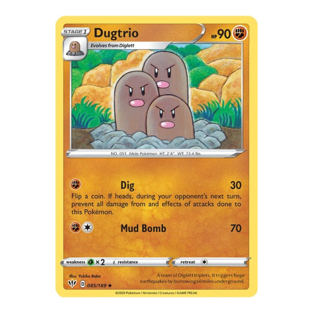 SWSH03: Darkness Ablaze (SWSH03) - Dugtrio (#085/189) (Near Mint)