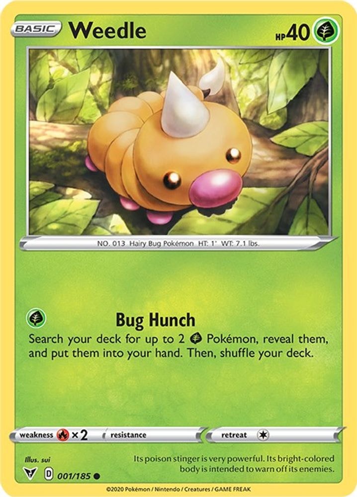 SWSH04: Vivid Voltage (SWSH04) - Weedle (#001/185, Common)