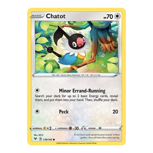 SWSH04: Vivid Voltage (SWSH04) - Chatot (#139/185) (Near Mint)