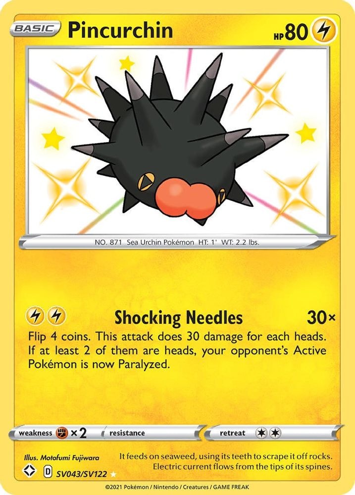 Shining Fates: Shiny Vault (SHFSV) - Pincurchin (#SV043/SV122, Shiny Holo Rare) ()