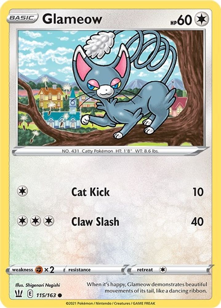SWSH05: Battle Styles (SWSH05) - Glameow (#115/163, Common) ()