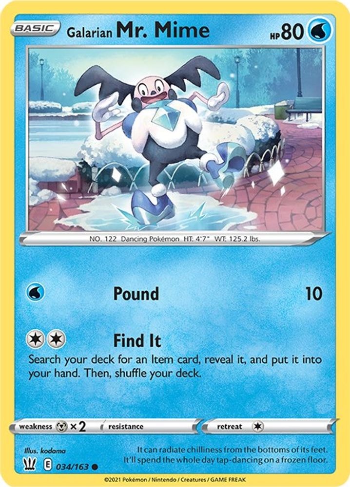 SWSH05: Battle Styles (SWSH05) - Galarian Mr. Mime (#034/163, Common) ()