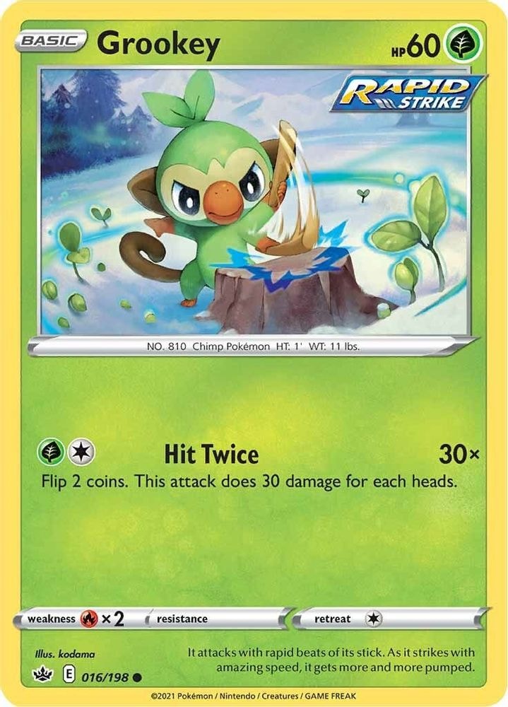 SWSH06: Chilling Reign (SWSH06) - Grookey (#016/198, Common) ()