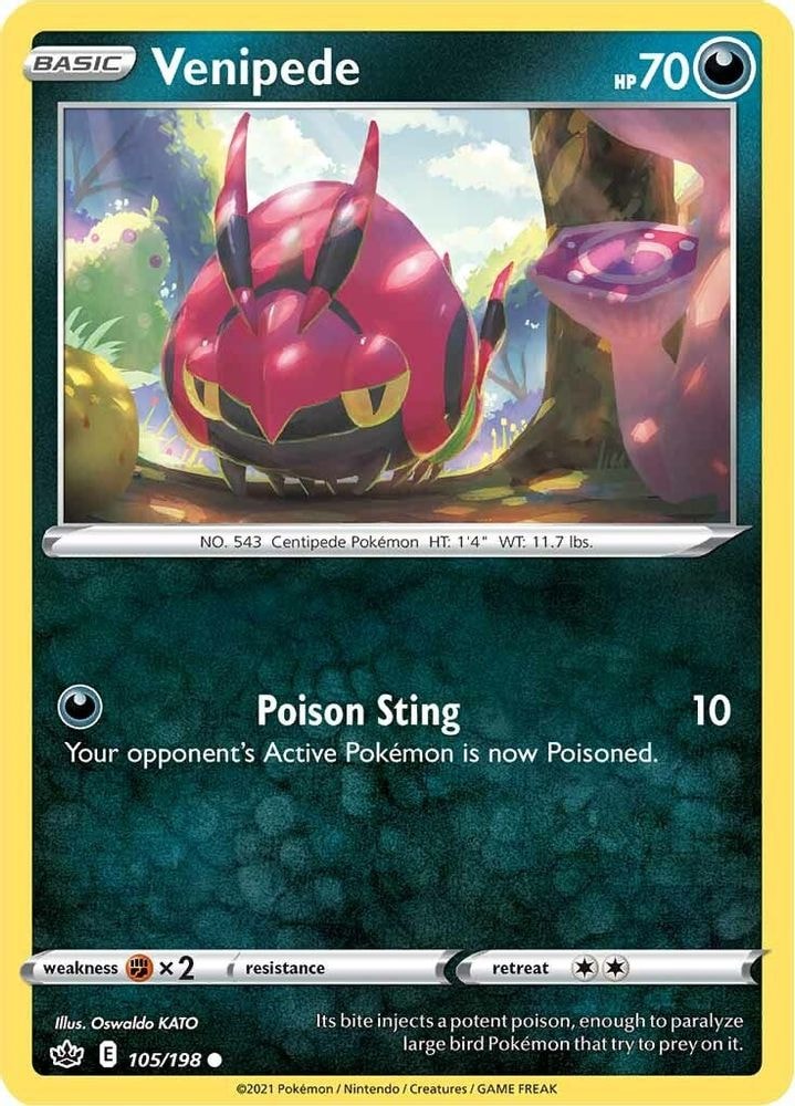 SWSH06: Chilling Reign (SWSH06) - Venipede (#105/198, Common) ()