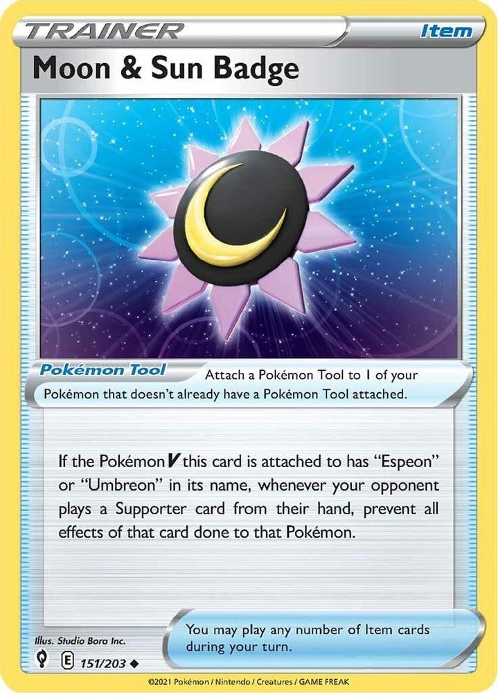 SWSH07: Evolving Skies (SWSH07) - Moon & Sun Badge (#151/203, Uncommon) ()