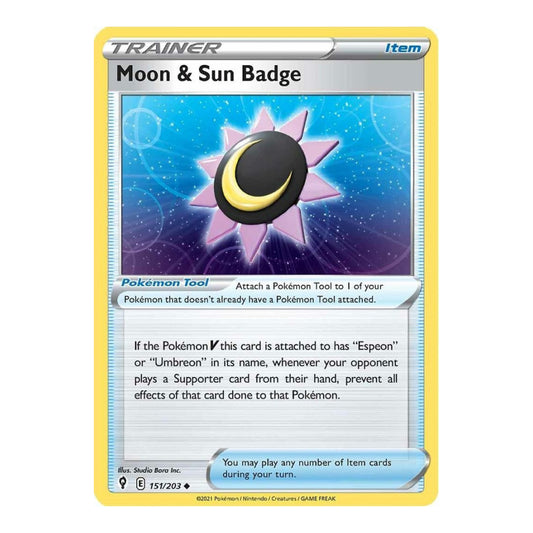 SWSH07: Evolving Skies (SWSH07) - Moon & Sun Badge (#151/203) (Near Mint)
