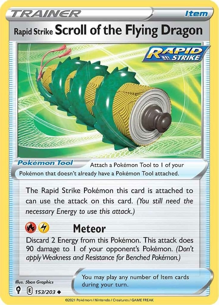 SWSH07: Evolving Skies (SWSH07) - Rapid Strike Scroll of the Flying Dragon (#153/203, Uncommon) ()