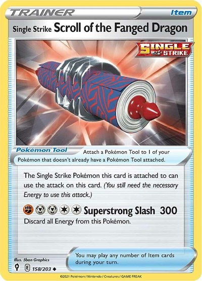 SWSH07: Evolving Skies (SWSH07) - Single Strike Scroll of the Fanged Dragon (#158/203, Uncommon) ()