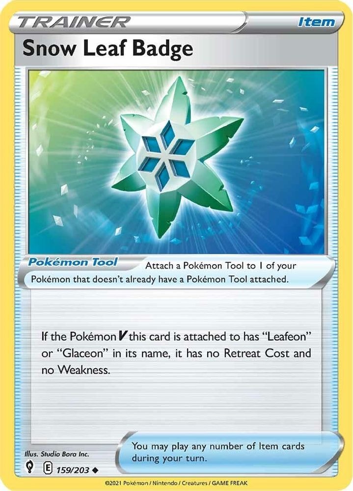 SWSH07: Evolving Skies (SWSH07) - Snow Leaf Badge (#159/203, Uncommon) ()