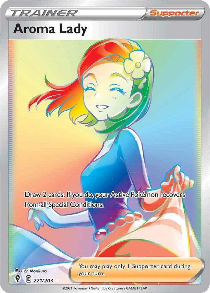 SWSH07: Evolving Skies (SWSH07) - Aroma Lady (Secret) (#221/203, Secret Rare) ()