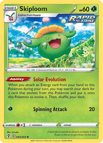 SWSH07: Evolving Skies (SWSH07) - Skiploom (#003/203, Uncommon) ()