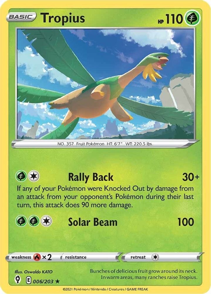 SWSH07: Evolving Skies (SWSH07) - Tropius (#006/203, Rare) ()