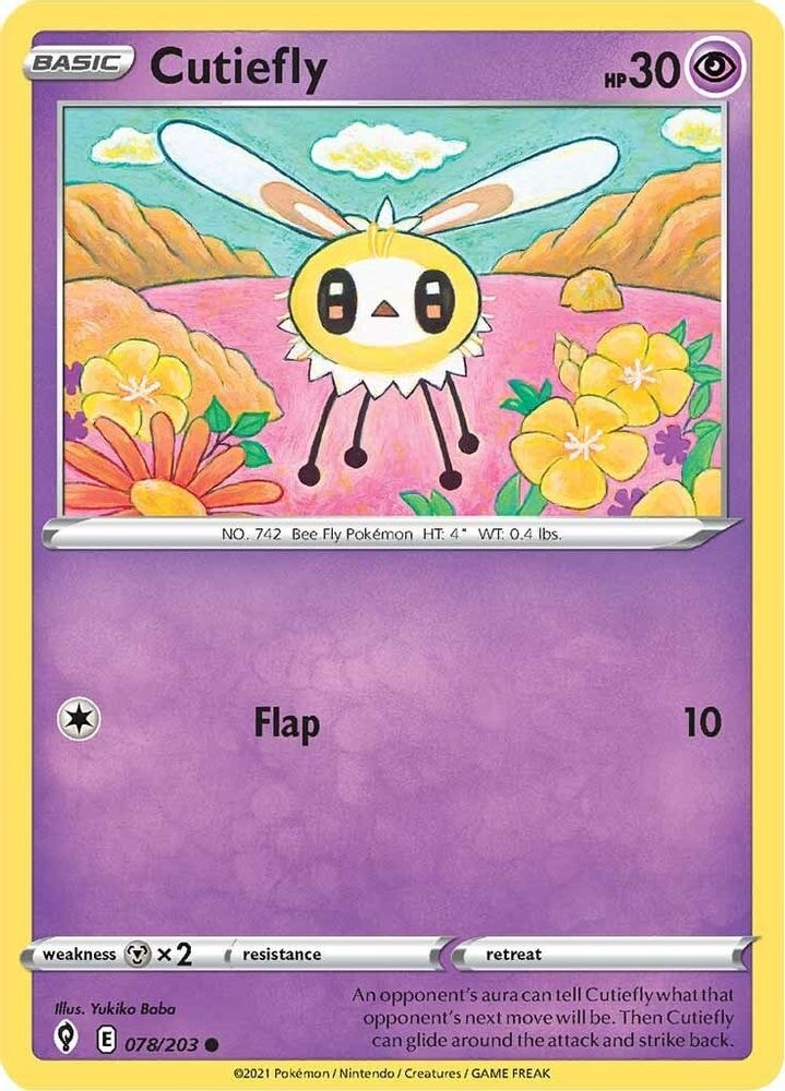SWSH07: Evolving Skies (SWSH07) - Cutiefly (#078/203, Common) ()