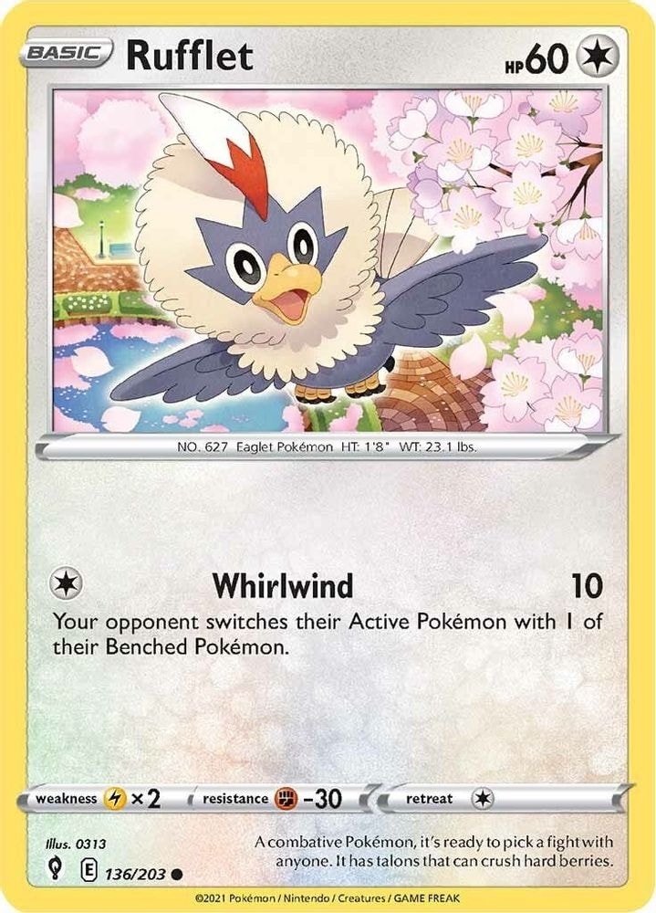SWSH07: Evolving Skies (SWSH07) - Rufflet (#136/203, Common) ()