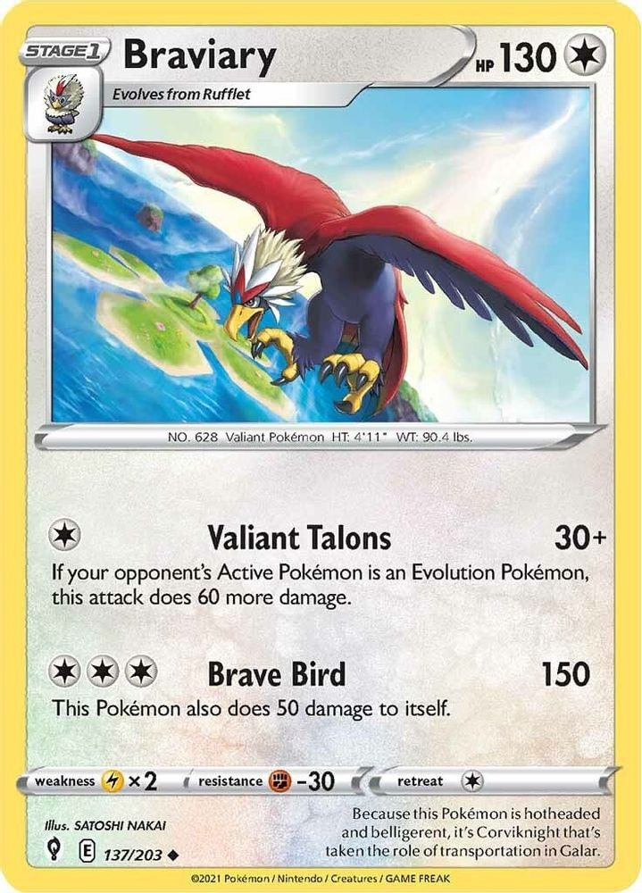 SWSH07: Evolving Skies (SWSH07) - Braviary (#137/203, Uncommon) ()