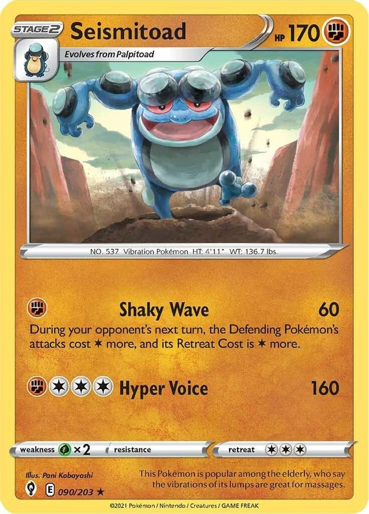 SWSH07: Evolving Skies (SWSH07) - Seismitoad (#090/203, Rare) ()