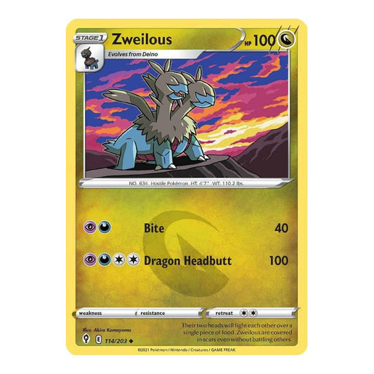 SWSH07: Evolving Skies (SWSH07) - Zweilous (#114/203) (Near Mint)