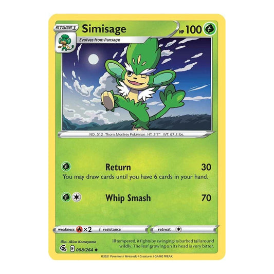 SWSH08: Fusion Strike (SWSH08) - Simisage (#008/264) (Near Mint)
