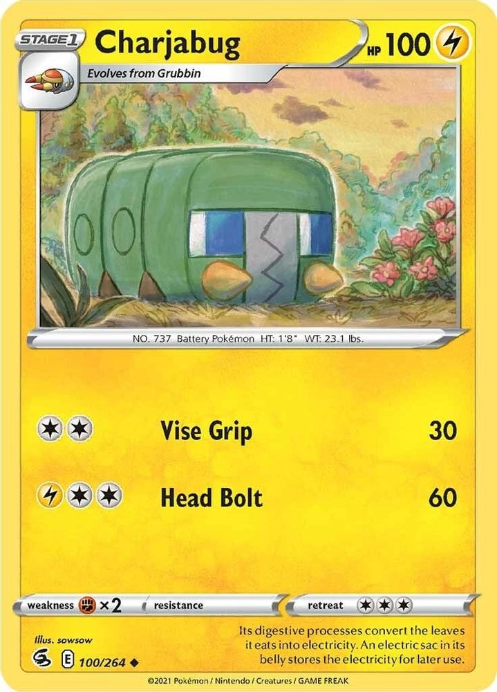 SWSH08: Fusion Strike (SWSH08) - Charjabug (#100/264, Uncommon) ()