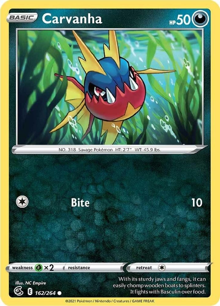 SWSH08: Fusion Strike (SWSH08) - Carvanha (#162/264, Common) ()
