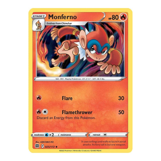 SWSH09: Brilliant Stars (SWSH09) - Monferno (#025/172) (Near Mint)