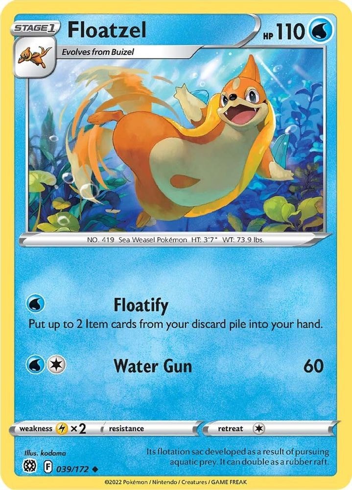SWSH09: Brilliant Stars (SWSH09) - Floatzel (#039/172, Uncommon) ()
