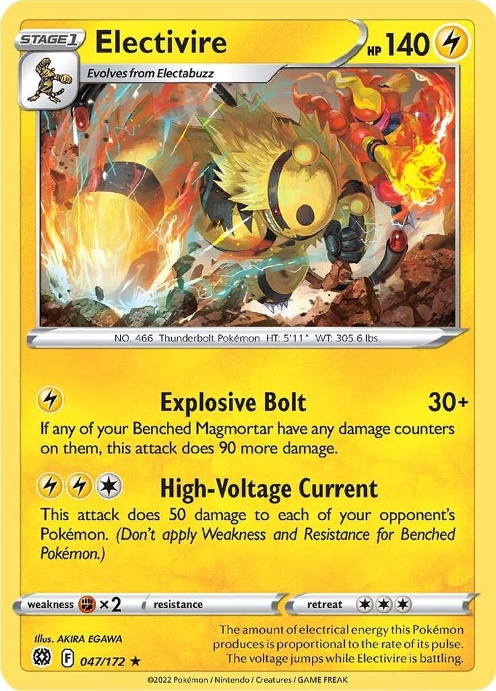 SWSH09: Brilliant Stars (SWSH09) - Electivire (#047/172, Rare) ()