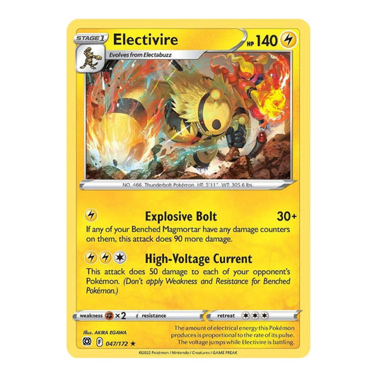 SWSH09: Brilliant Stars (SWSH09) - Electivire (#047/172) (Near Mint)