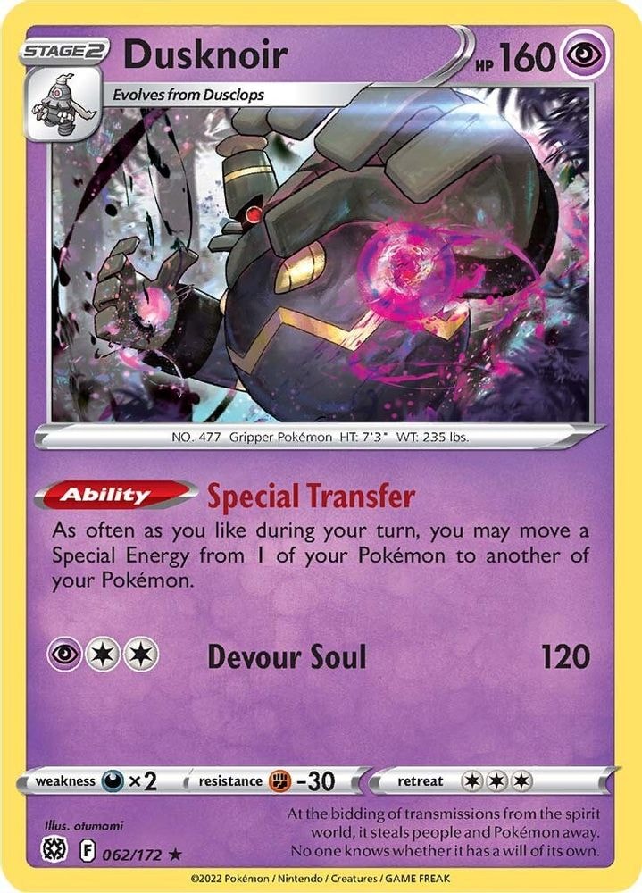 SWSH09: Brilliant Stars (SWSH09) - Dusknoir (#062/172, Holo Rare)