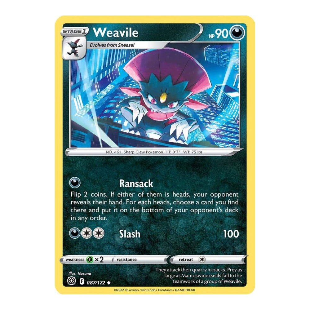 SWSH09: Brilliant Stars (SWSH09) - Weavile (#087/172) (Near Mint)