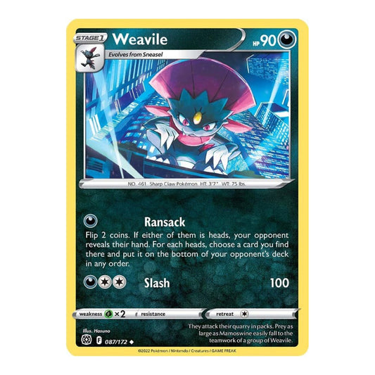 SWSH09: Brilliant Stars (SWSH09) - Weavile (#087/172) (Near Mint)