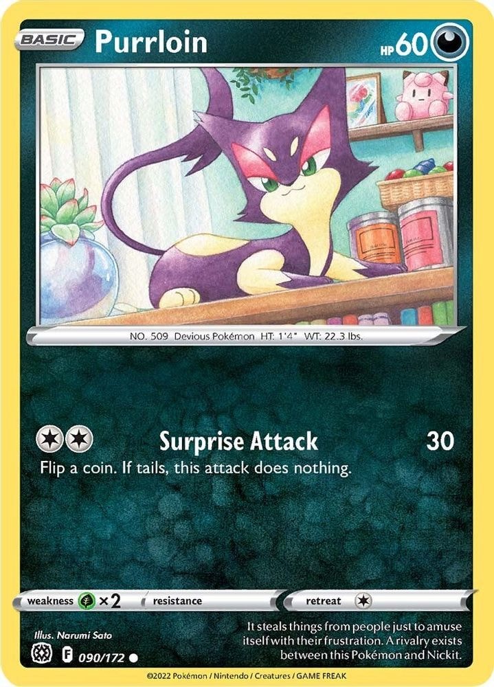 SWSH09: Brilliant Stars (SWSH09) - Purrloin (#090/172, Common) ()