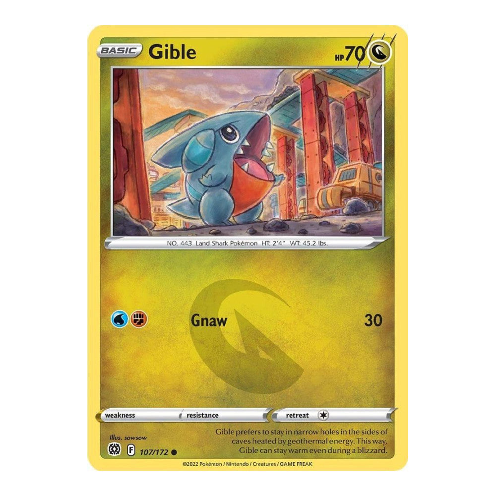 SWSH09: Brilliant Stars (SWSH09) - Gible (#107/172) (Near Mint)