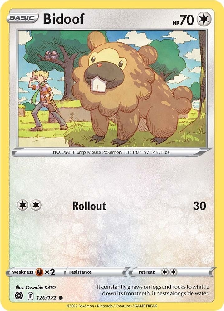 SWSH09: Brilliant Stars (SWSH09) - Bidoof (#120/172, Common) ()