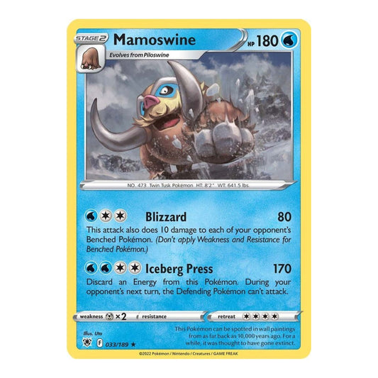 SWSH10: Astral Radiance (SWSH10) - Mamoswine (#033/189) (Near Mint)