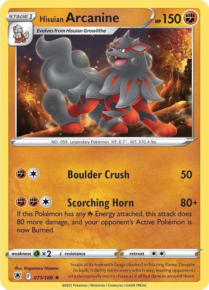 SWSH10: Astral Radiance (SWSH10) - Hisuian Arcanine (#071/189, Rare) ()