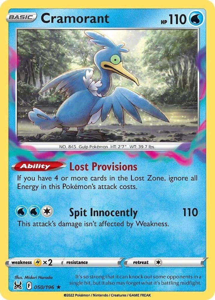 SWSH11: Lost Origin (SWSH11) - Cramorant (#050/196, Rare) ()