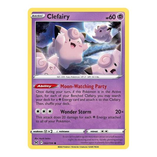 SWSH11: Lost Origin (SWSH11) - Clefairy (#062/196) (Near Mint)