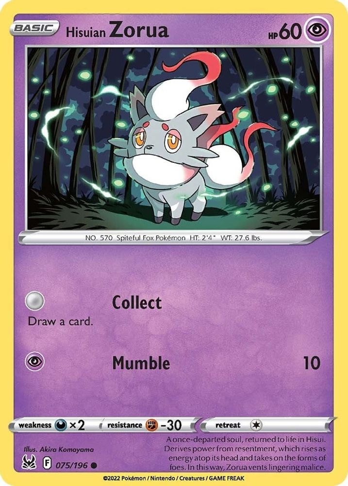 SWSH11: Lost Origin (SWSH11) - Hisuian Zorua (#075/196, Common) ()