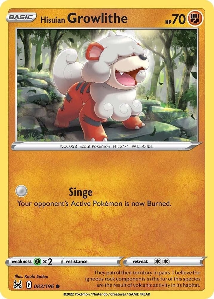 SWSH11: Lost Origin (SWSH11) - Hisuian Growlithe (#083/196, Common) ()