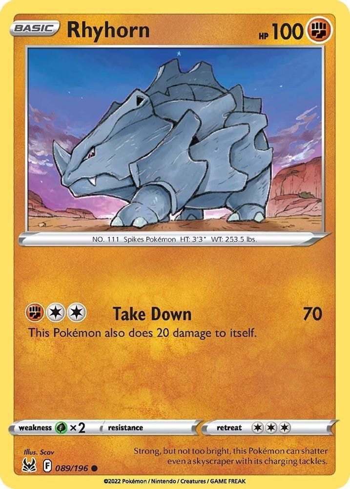 SWSH11: Lost Origin (SWSH11) - Rhyhorn (#089/196, Common) ()