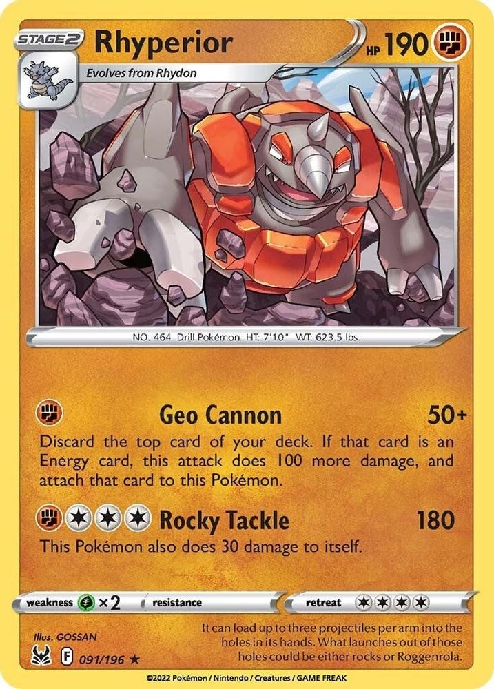 SWSH11: Lost Origin (SWSH11) - Rhyperior (#091/196, Rare) ()