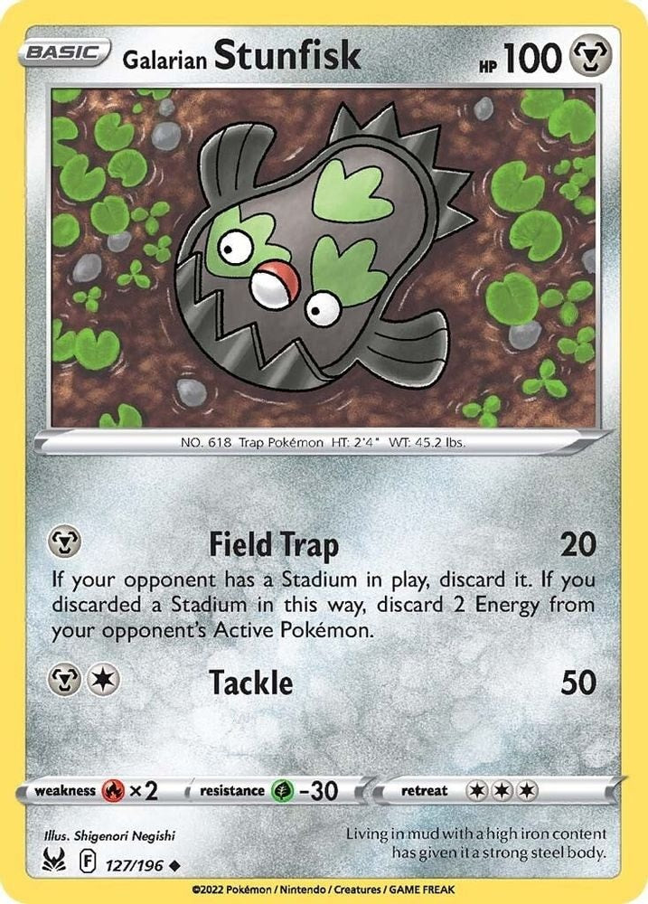SWSH11: Lost Origin (SWSH11) - Galarian Stunfisk (#127/196, Uncommon) ()