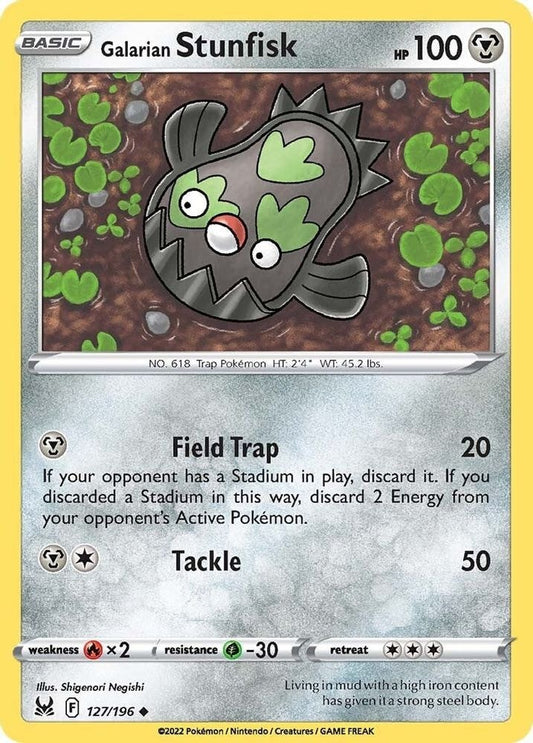 SWSH11: Lost Origin (SWSH11) - Galarian Stunfisk (#127/196, Uncommon) ()