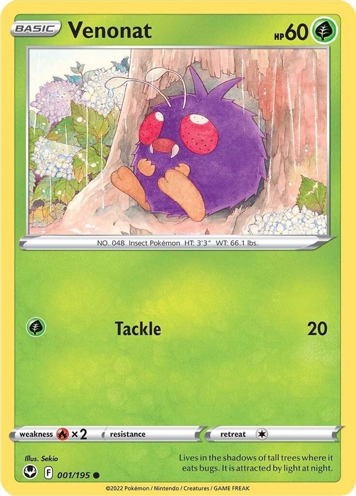 SWSH12: Silver Tempest (SWSH12) - Venonat (#001/195, Common) ()