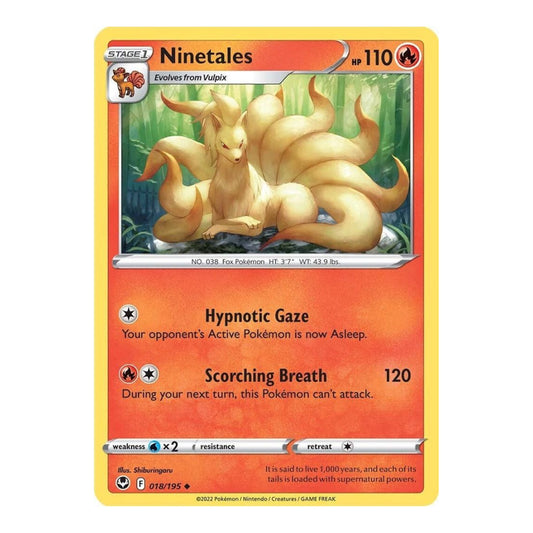 SWSH12: Silver Tempest (SWSH12) - Ninetales (#018/195) (Near Mint)