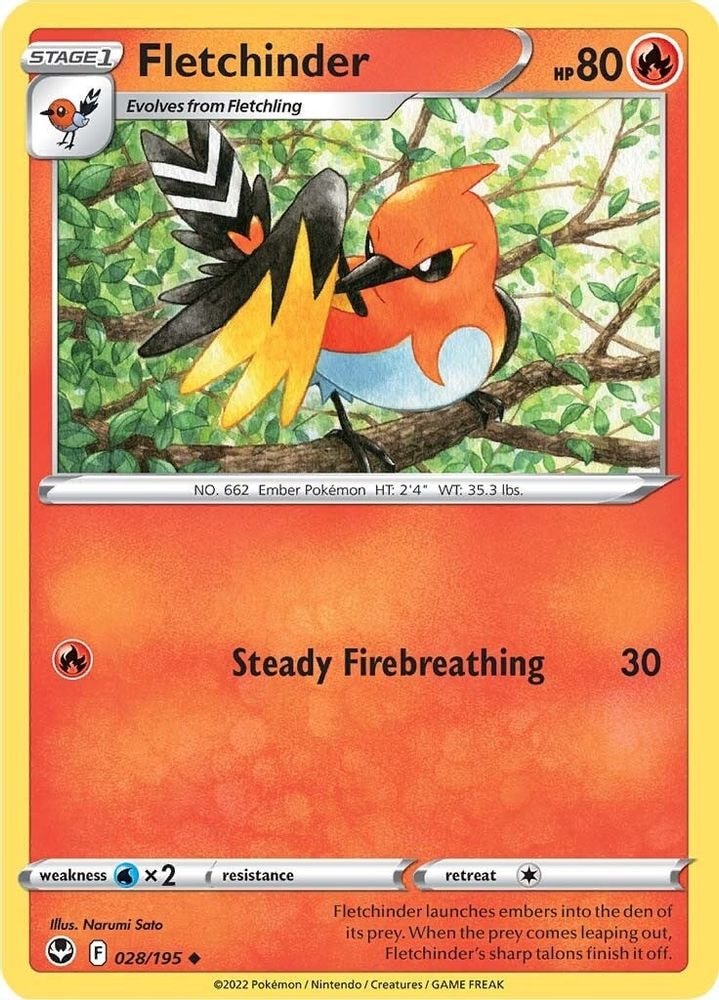 SWSH12: Silver Tempest (SWSH12) - Fletchinder (#028/195, Uncommon) ()